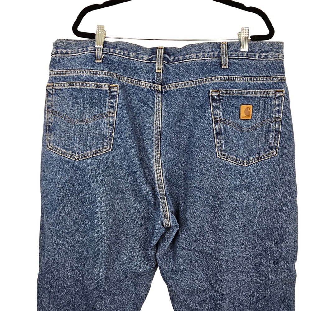 Carhartt Relaxed Fit Flannel Lined Jeans Mens 42x30 Blue Denim Workwear‎ Pants - Picture 12 of 13